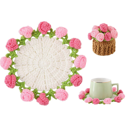 Rose Crochet Coaster