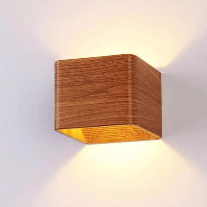 Aluminium LED Wall Light with Wood Effect