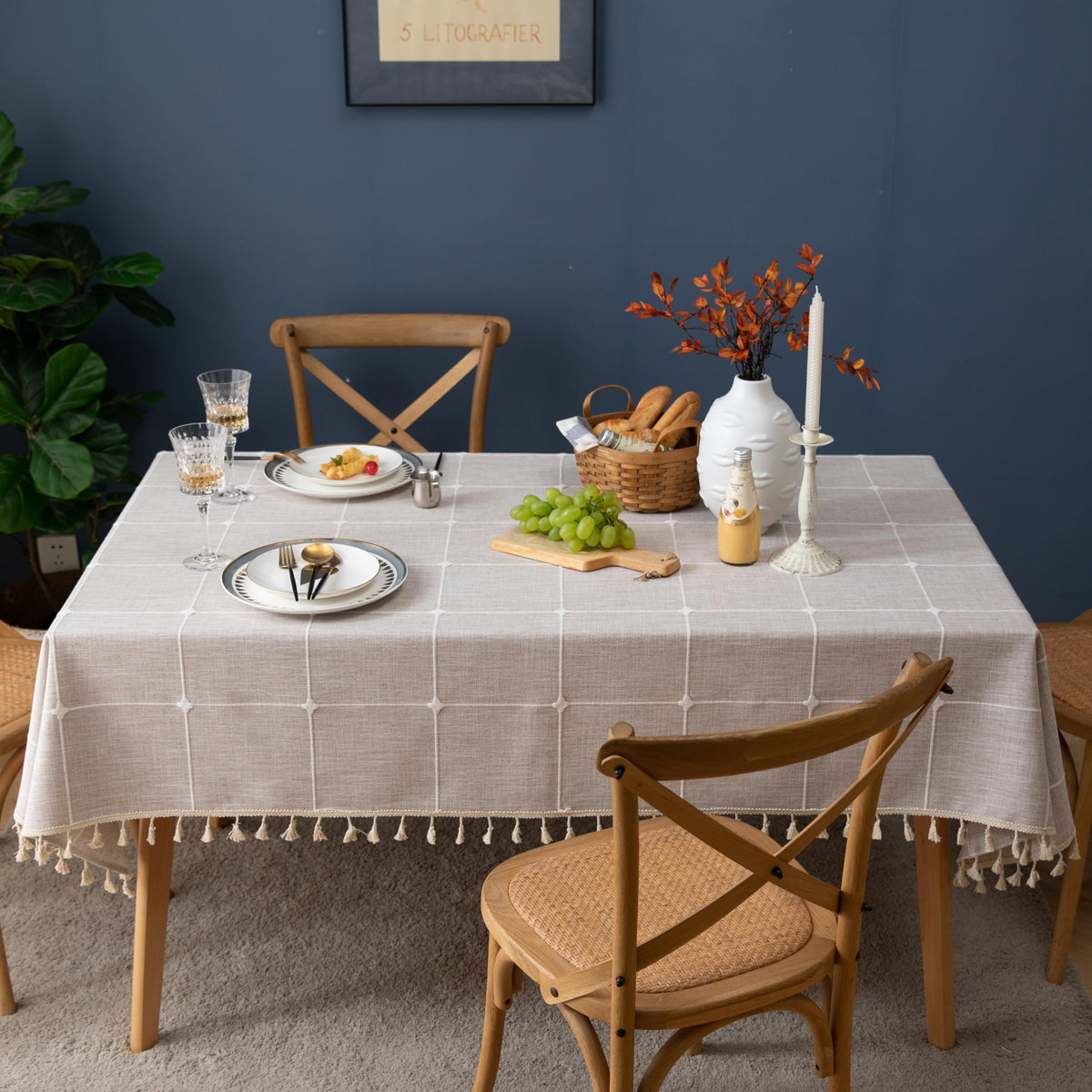 Square Waterproof Farmhouse Tablecloth
