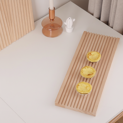 Wave Shaped Beech Wood Decorative Tray