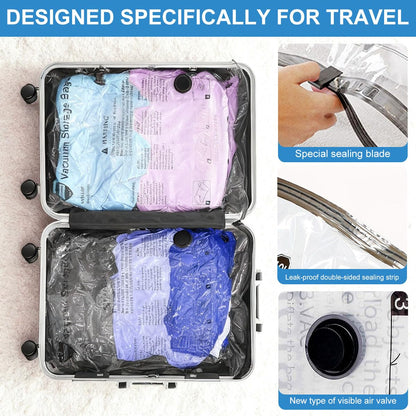 Vacuum Storage Bags with USB Pump – 8 Pack