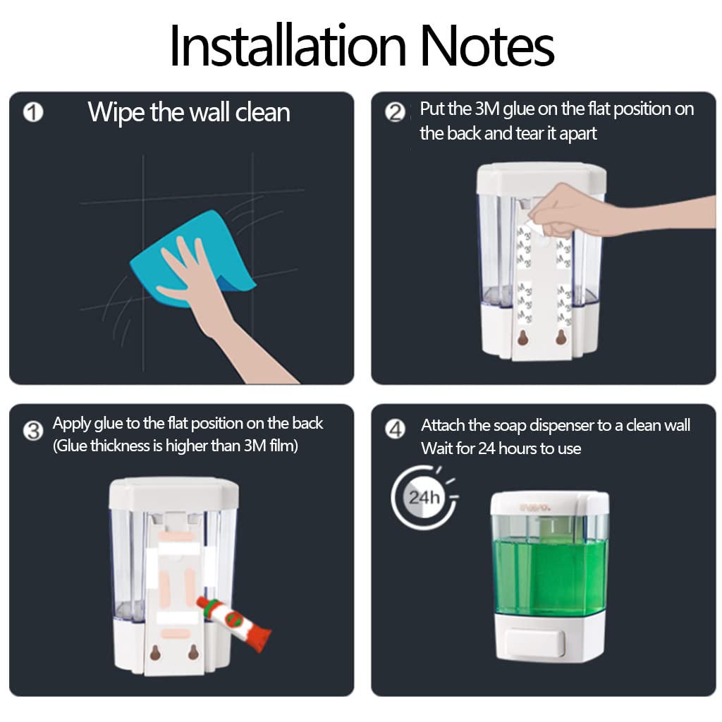 Wall-Mounted Soap Dispenser with Clear Bottle