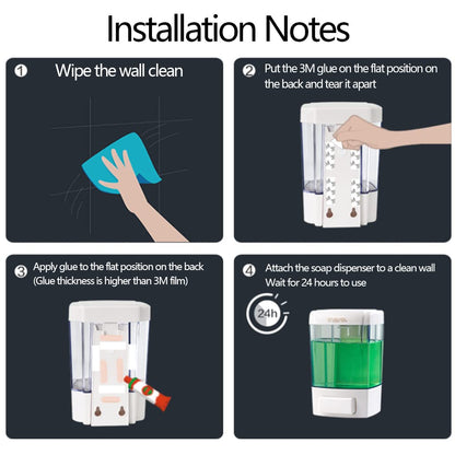 Wall-Mounted Soap Dispenser with Clear Bottle