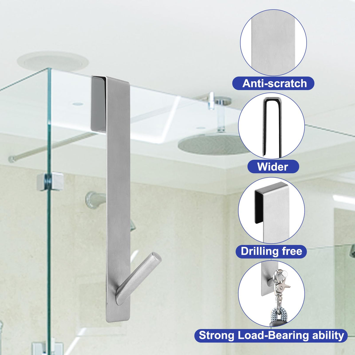 Shower Door Hooks – 2 Pieces
