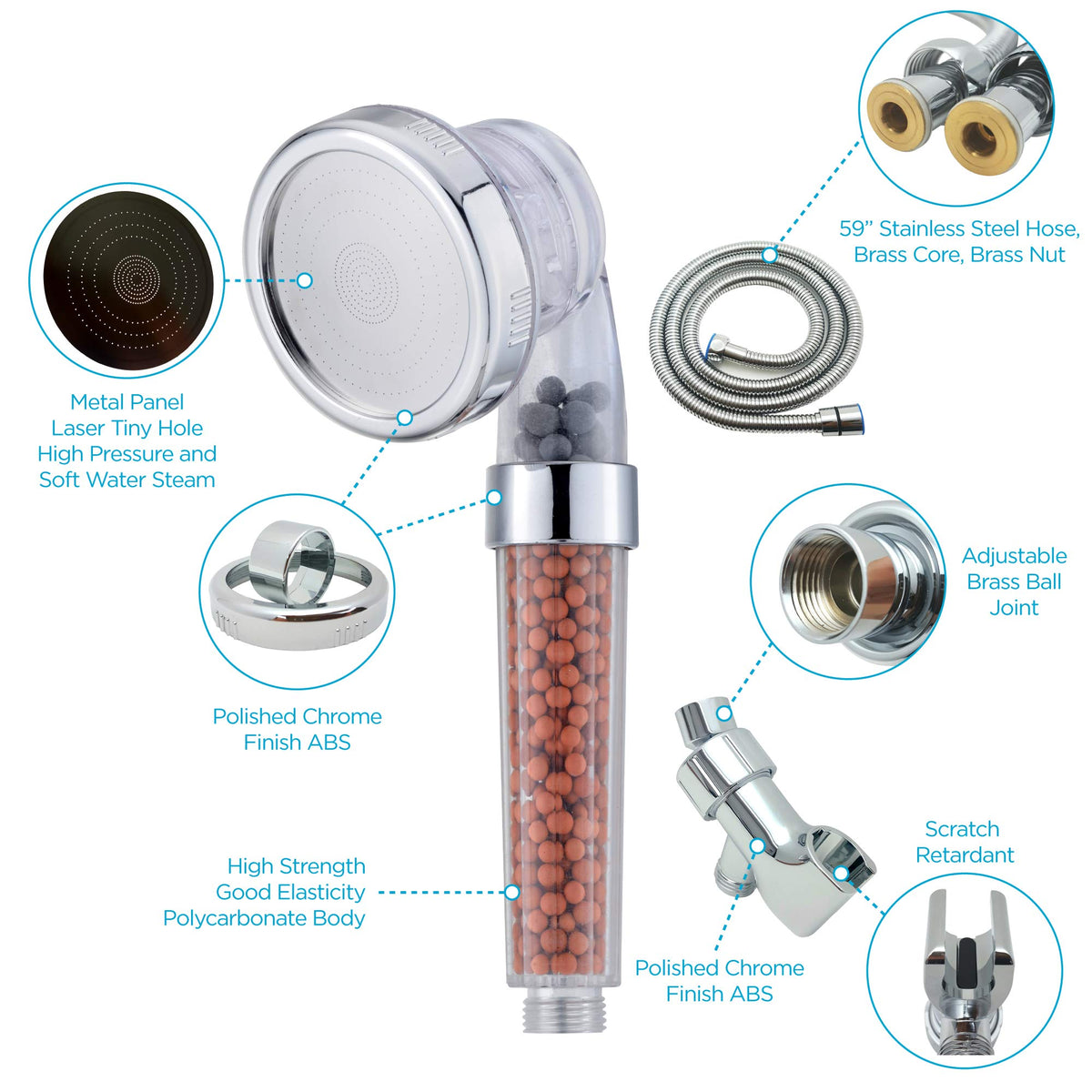 3-Mode Mineral Shower Head