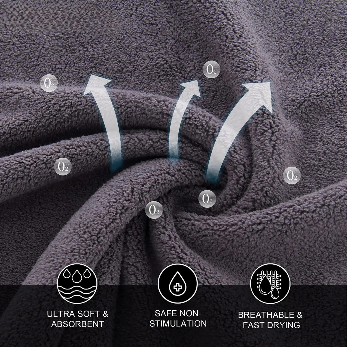 Microfibre Soft Absorbent Washcloths Set – 3 Pieces