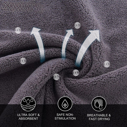 Microfibre Soft Absorbent Washcloths Set – 3 Pieces