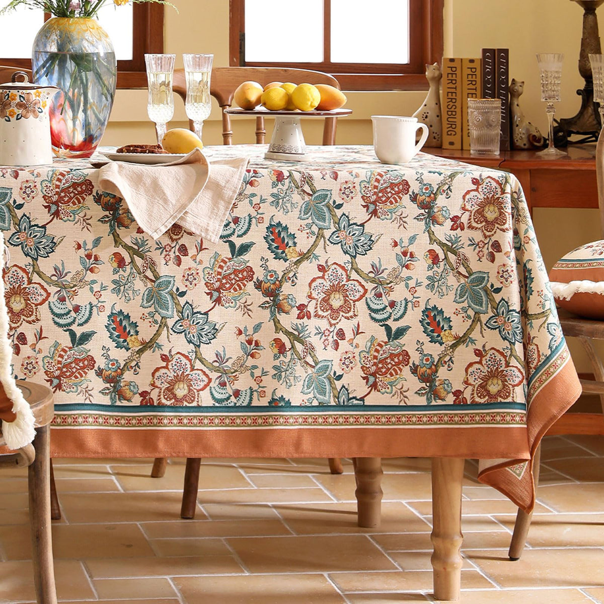 Vintage Floral Tablecloth