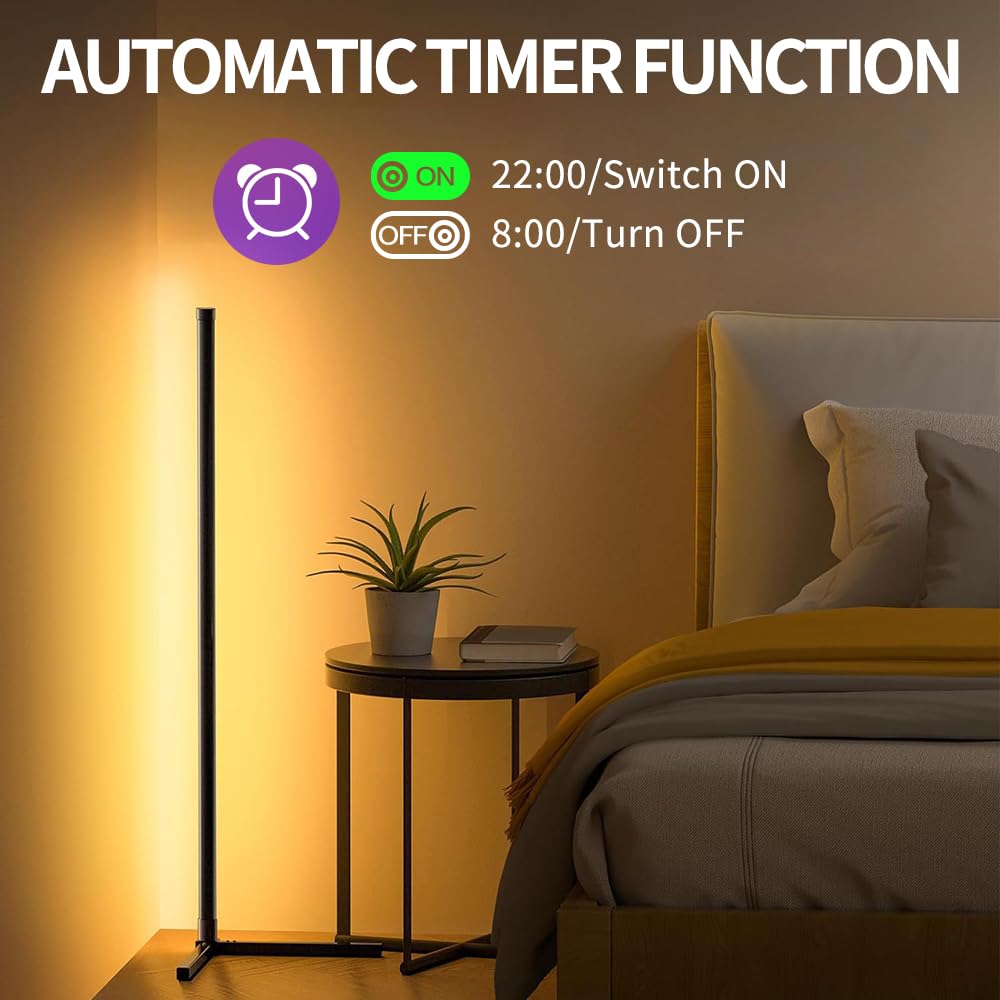 RGB LED Corner Floor Lamp