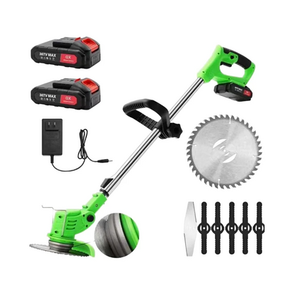 24V Cordless Grass Trimmer – Adjustable Head & Blade Set
