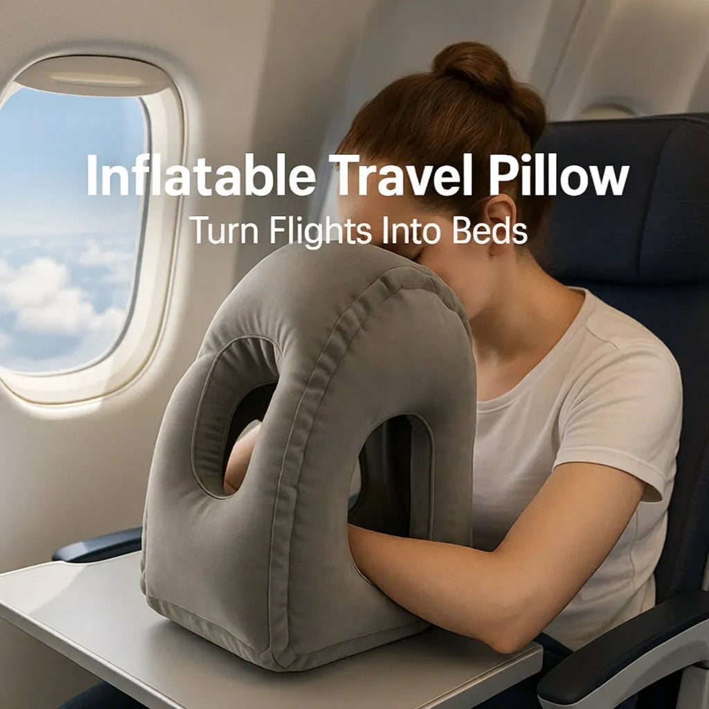Inflatable Travel Pillow for 360° Neck & Head Support