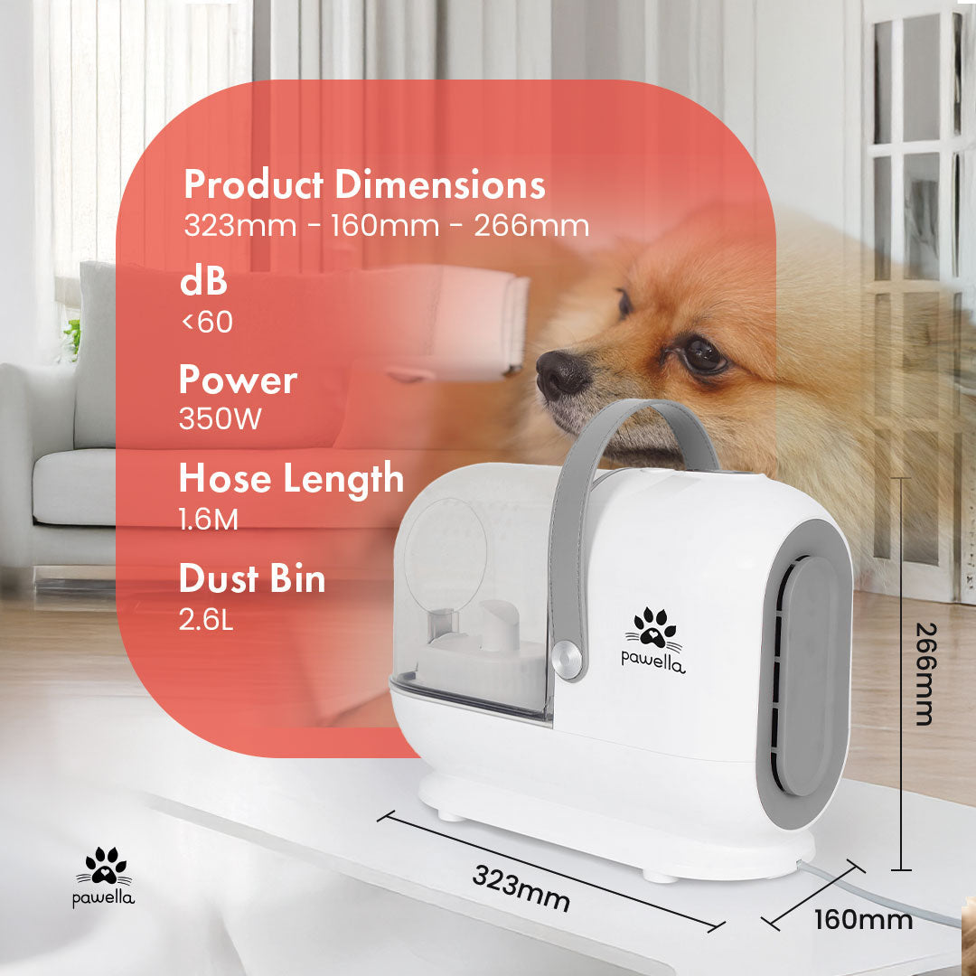 Pet Grooming Vacuum Kit – 5 Tools with 2.5L Dust Cup