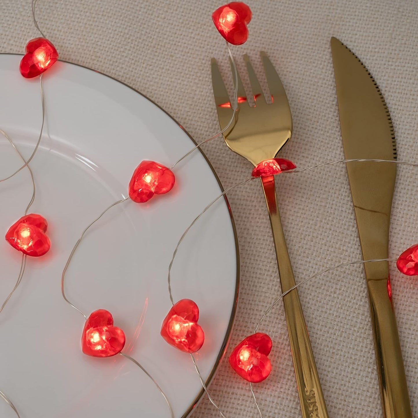 LED Heart String Lights – Valentine Decor Lights