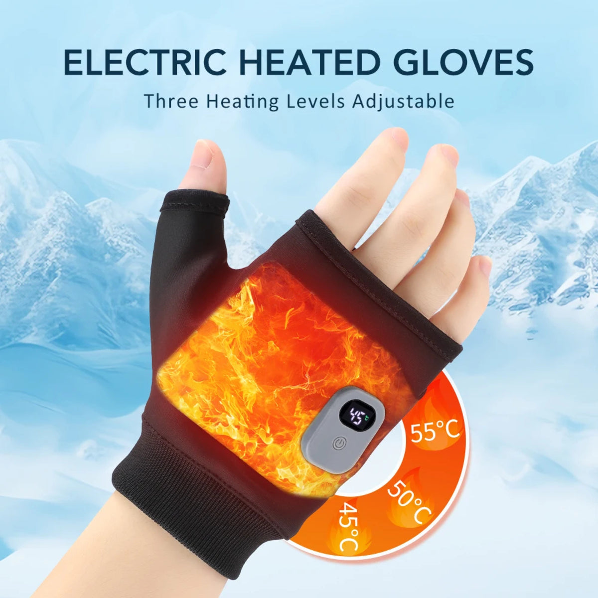 USB Heated Touchscreen Fingerless Gloves