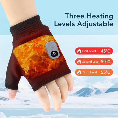 USB Heated Touchscreen Fingerless Gloves