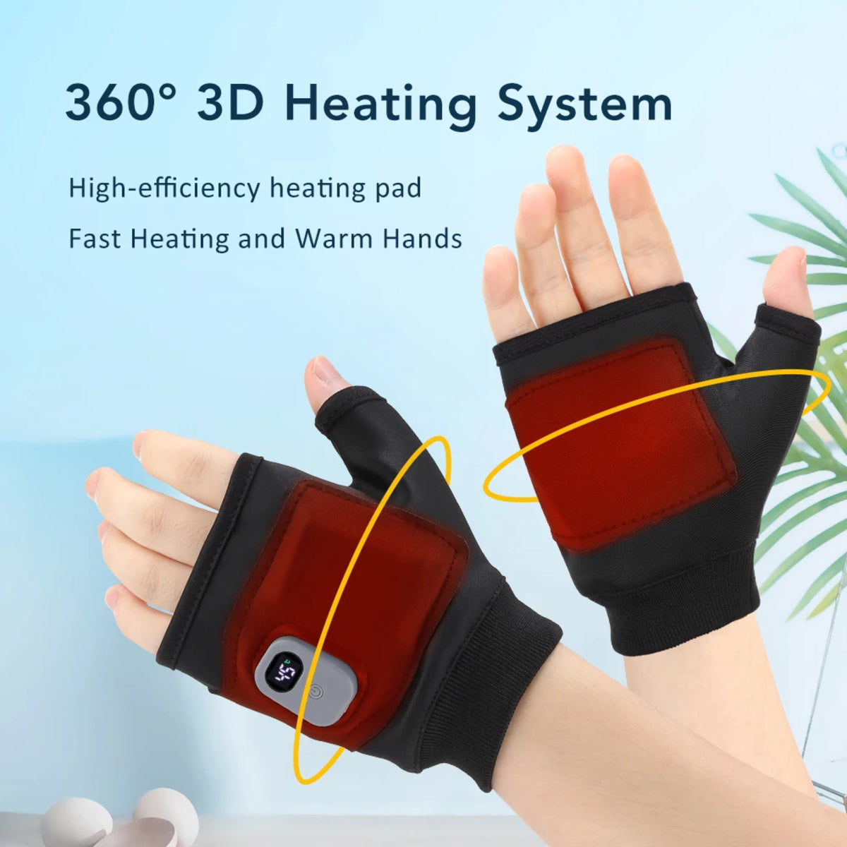 USB Heated Touchscreen Fingerless Gloves