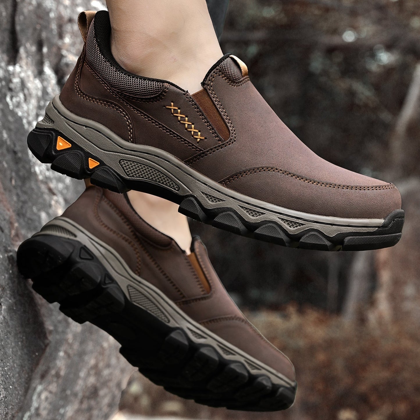 Men's Leather Slip-On Walking Shoes