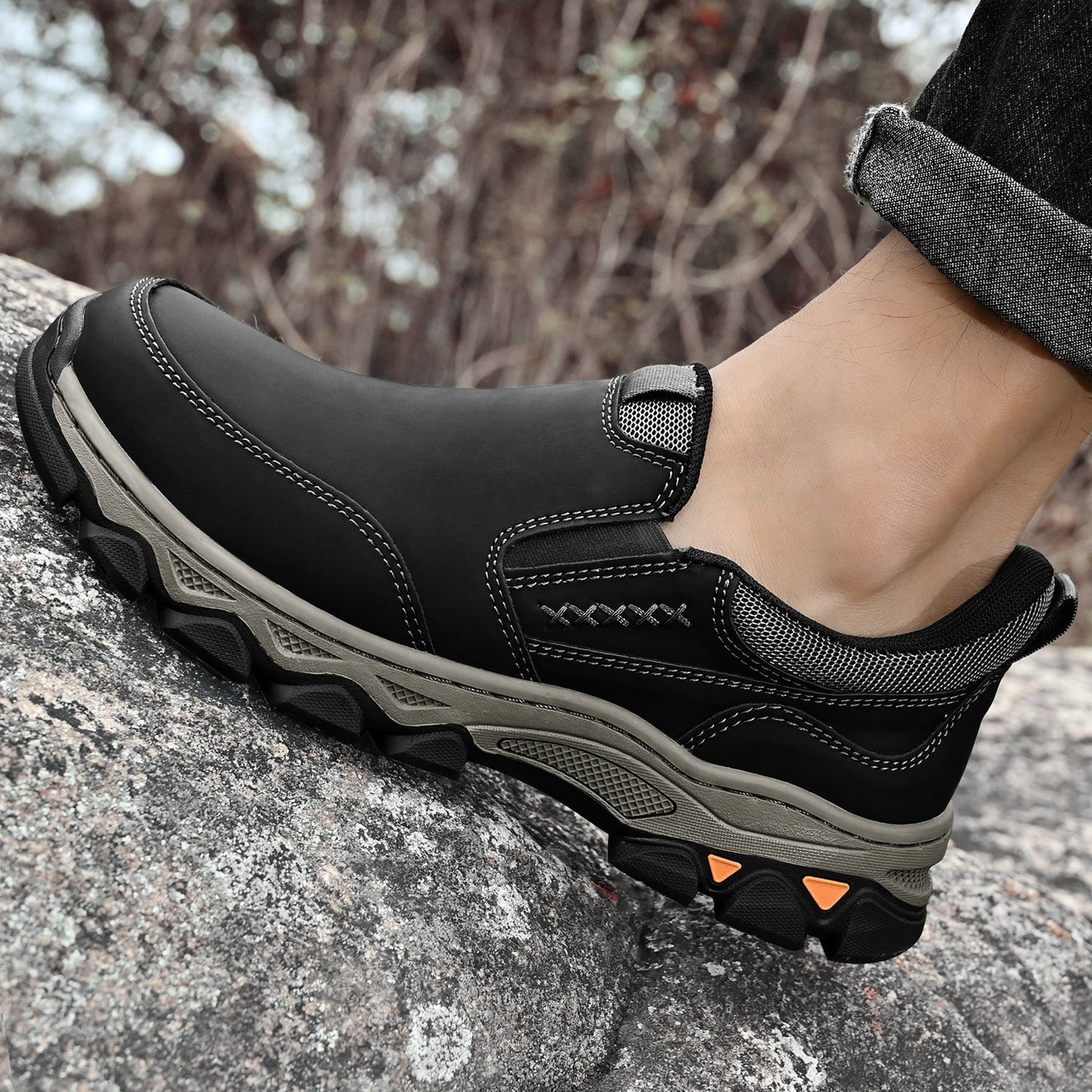 Men's Leather Slip-On Walking Shoes