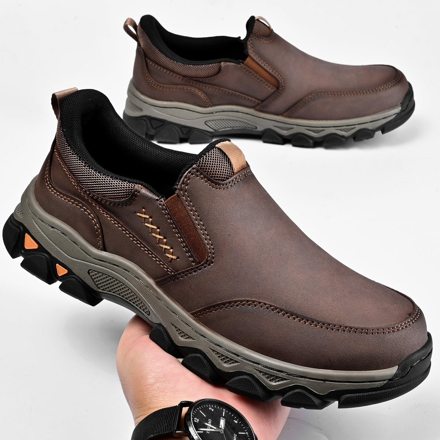 Men's Leather Slip-On Walking Shoes