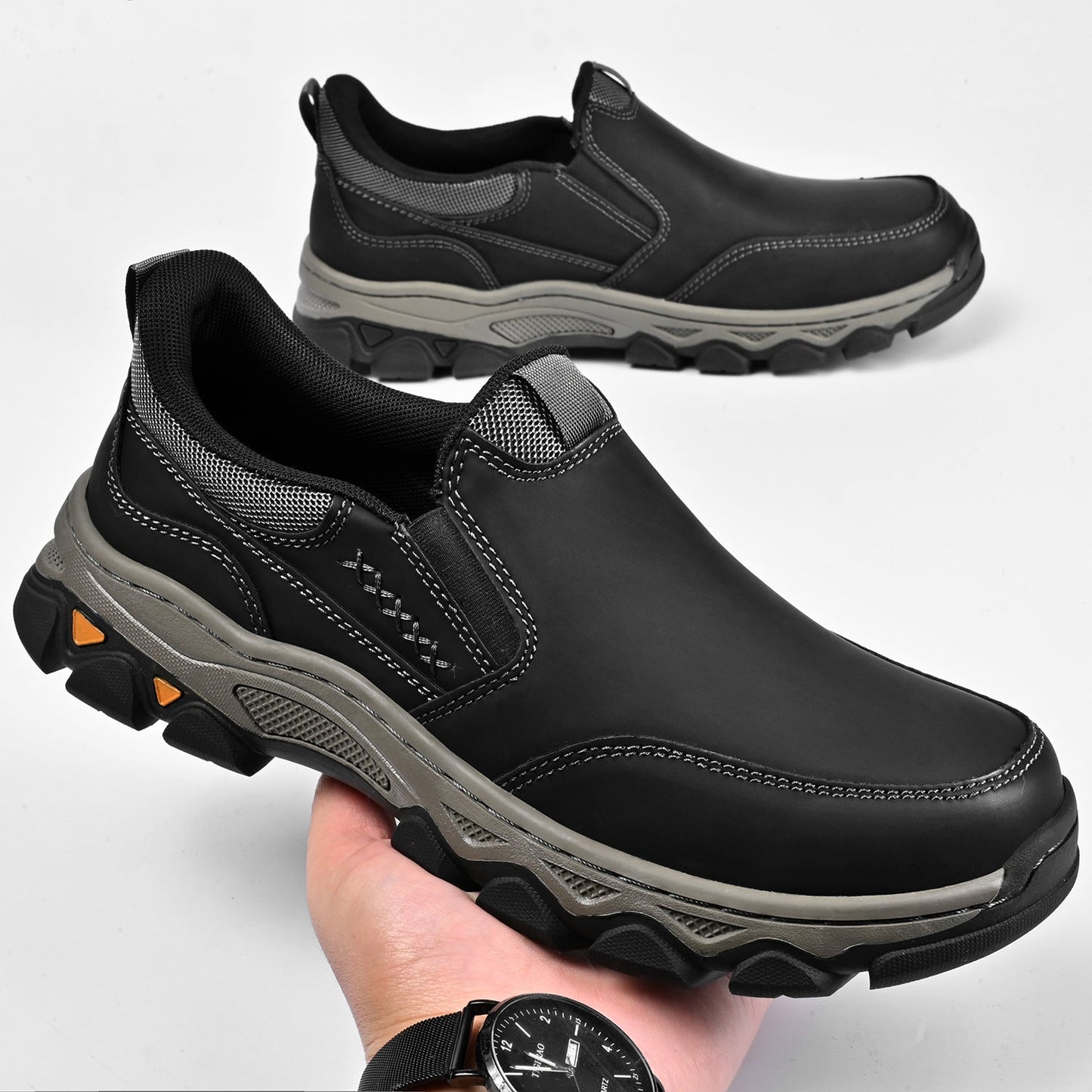 Men's Leather Slip-On Walking Shoes