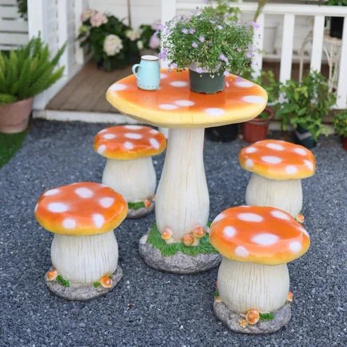 Mushroom Garden Table & Chair Set – Outdoor Decor