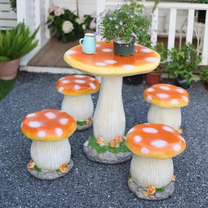 Mushroom Garden Table & Chair Set – Outdoor Decor