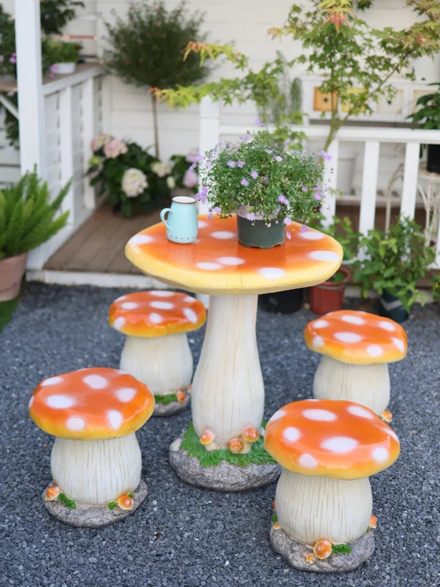 Mushroom Garden Table & Chair Set – Outdoor Decor
