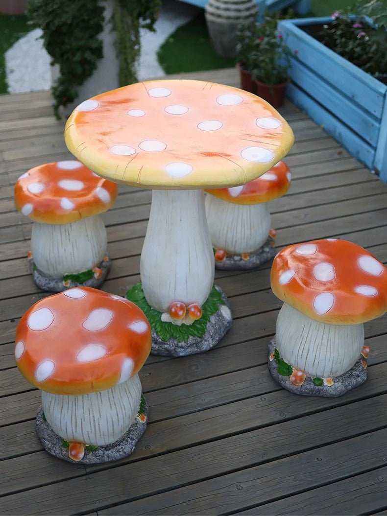 Mushroom Garden Table & Chair Set – Outdoor Decor
