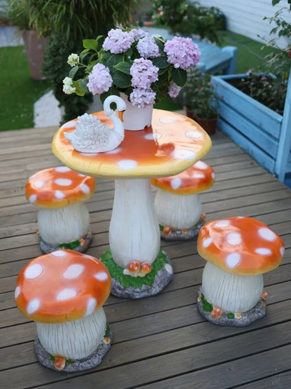 Mushroom Garden Table & Chair Set – Outdoor Decor