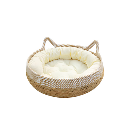 Handmade Cat Bed - Cozy Round Nest for Cats