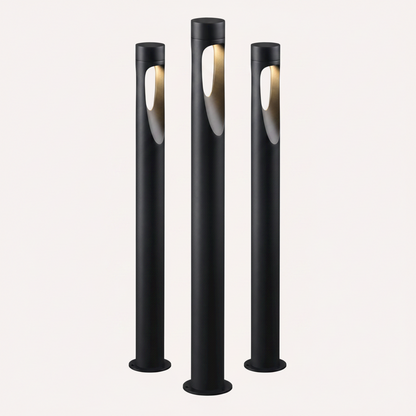 Outdoor Floor Lamp Weather Resistant LED Tall Round Base