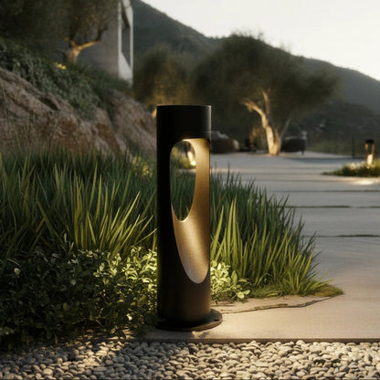 Outdoor Floor Lamp Weather Resistant LED Tall Round Base