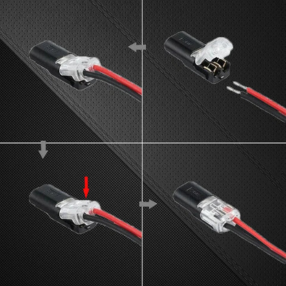 Double Wire Push-In Connector with Lock Clip