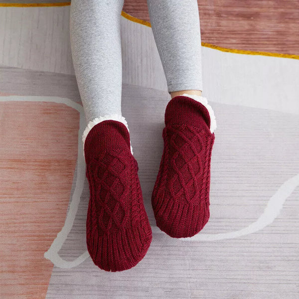 Women’s Non-Slip Thermal Fleece Grip Socks