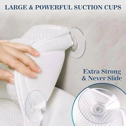PilivKaxi Ergonomic Bath Pillow with Strong Suction Cups