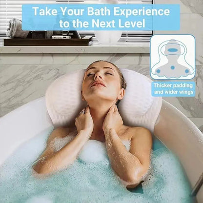 PilivKaxi Ergonomic Bath Pillow with Strong Suction Cups