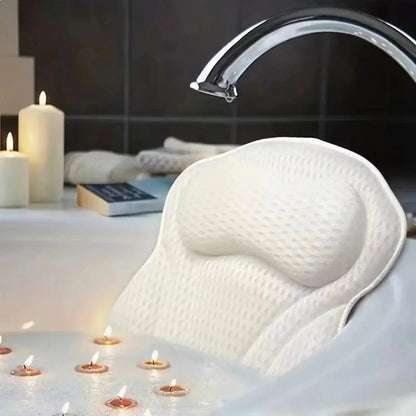 PilivKaxi Ergonomic Bath Pillow with Strong Suction Cups