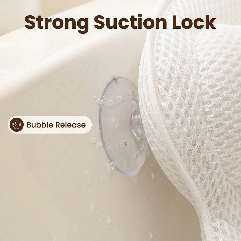 PilivKaxi Ergonomic Bath Pillow with Strong Suction Cups