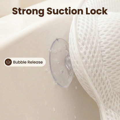 PilivKaxi Ergonomic Bath Pillow with Strong Suction Cups