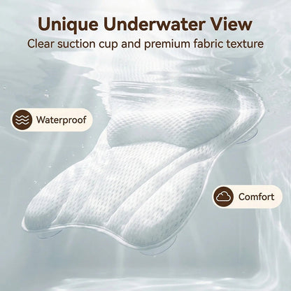 PilivKaxi Ergonomic Bath Pillow with Strong Suction Cups