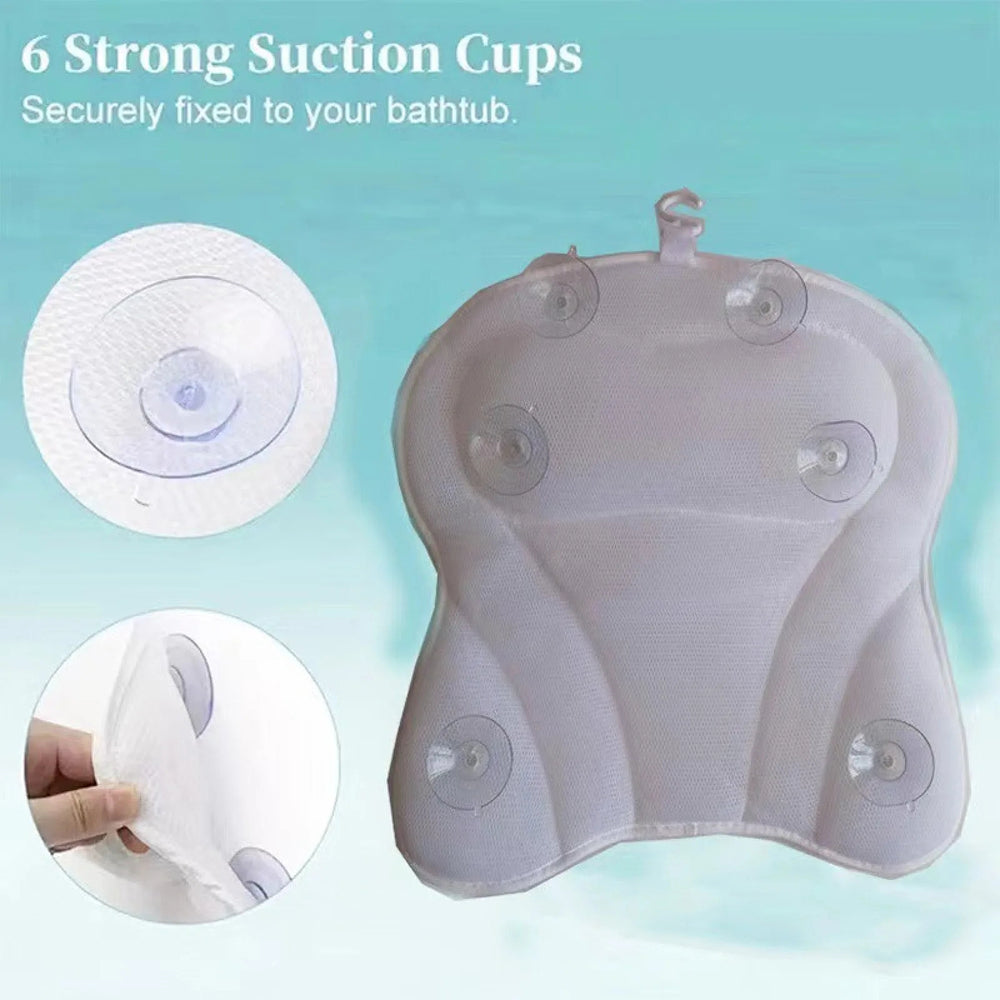 PilivKaxi Ergonomic Bath Pillow with Strong Suction Cups