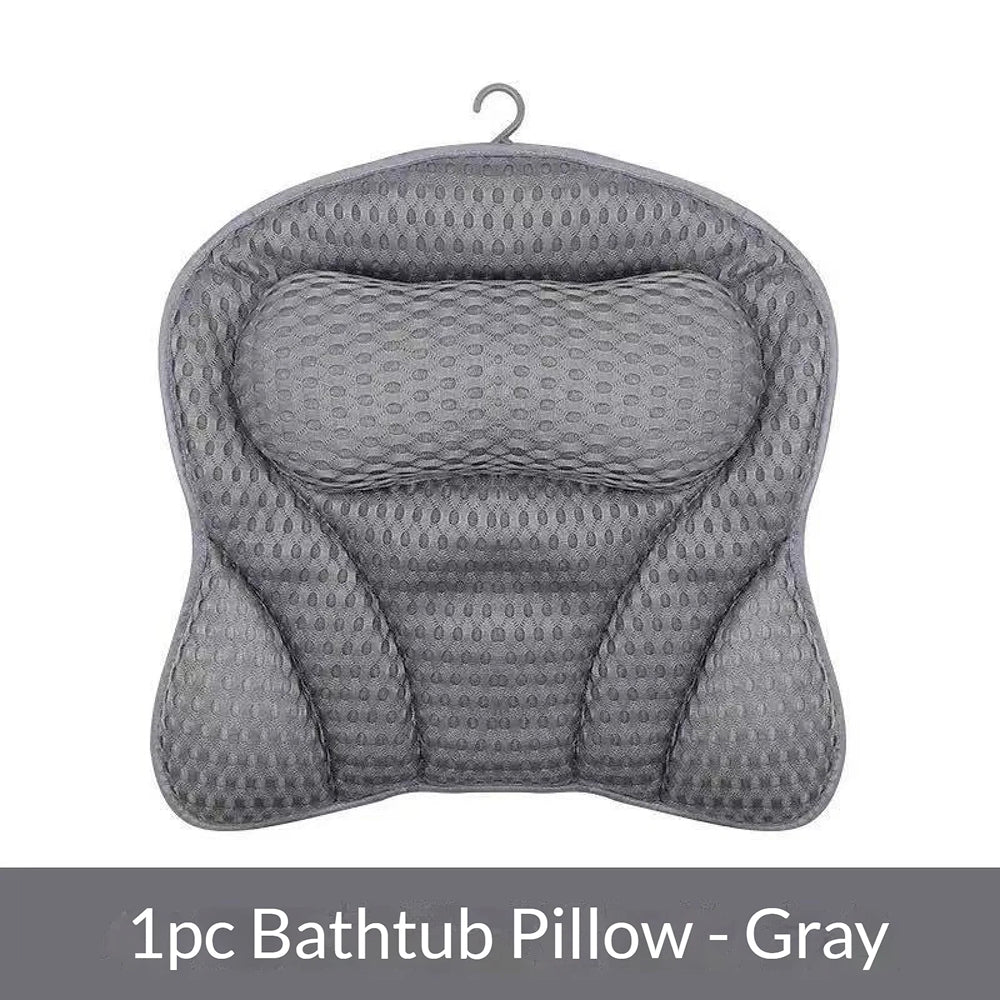 PilivKaxi Ergonomic Bath Pillow with Strong Suction Cups