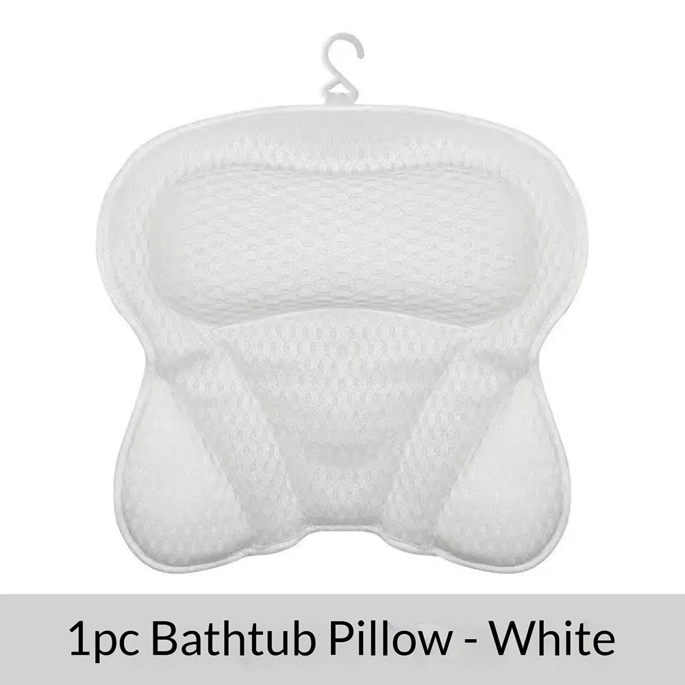PilivKaxi Ergonomic Bath Pillow with Strong Suction Cups