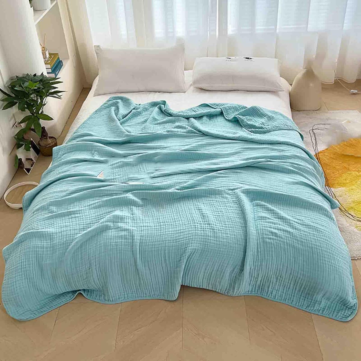 Lightweight Cotton Muslin Throw Blanket