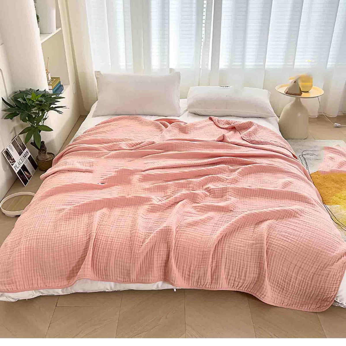 Lightweight Cotton Muslin Throw Blanket