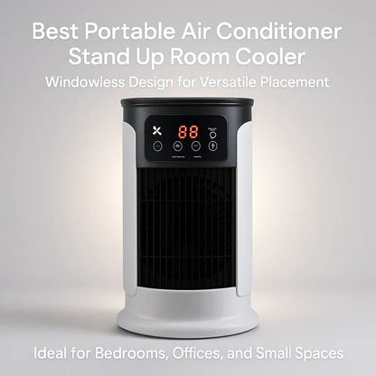 Portable Air Conditioner – 5-in-1 Cooling & Humidifier, Windowless, Ultra-Quiet 23dB, 18W