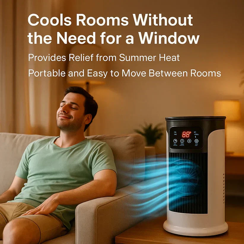 Portable Air Conditioner – 5-in-1 Cooling & Humidifier, Windowless, Ultra-Quiet 23dB, 18W