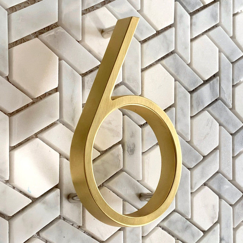 Modern Gold House Numbers Outdoor Address Sign