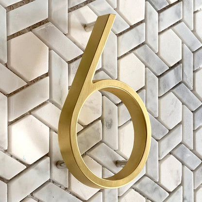 Modern Gold House Numbers Outdoor Address Sign