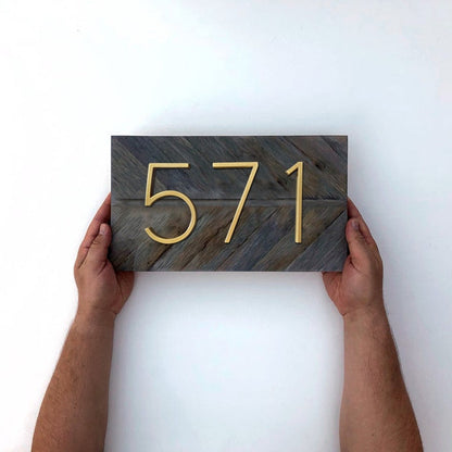 Modern Gold House Numbers Outdoor Address Sign